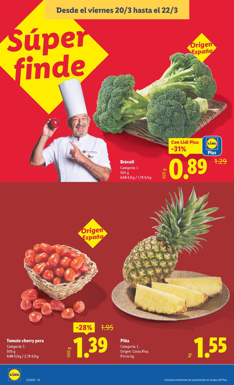 Ofertas de Lidl España de 16 a 22 marzo 2026 ofertas semanales