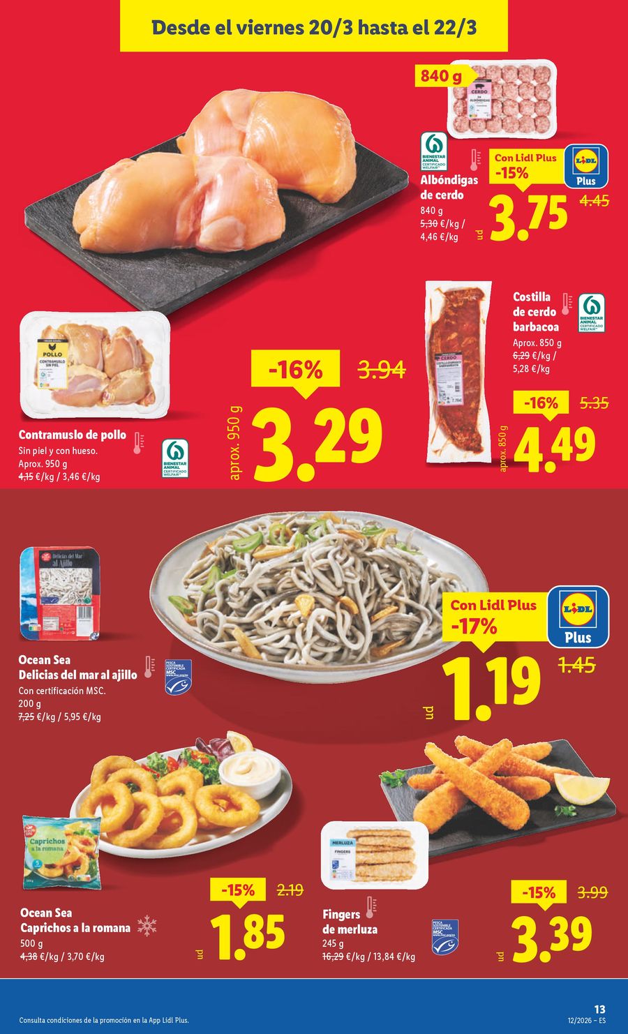 Ofertas de Lidl España de 16 a 22 marzo 2026 ofertas semanales