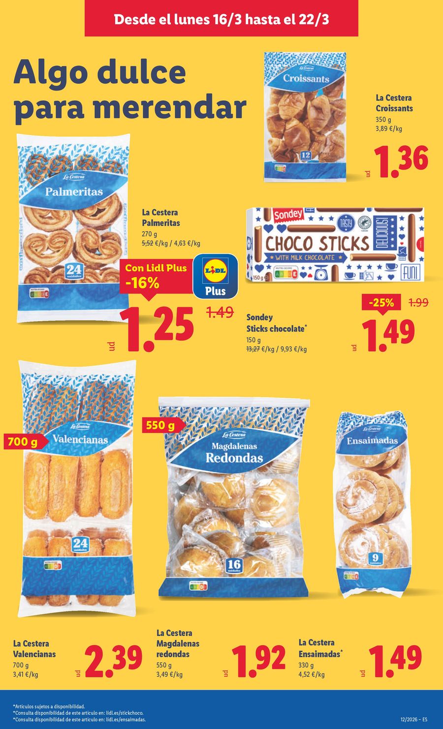 Ofertas de Lidl España de 16 a 22 marzo 2026 ofertas semanales