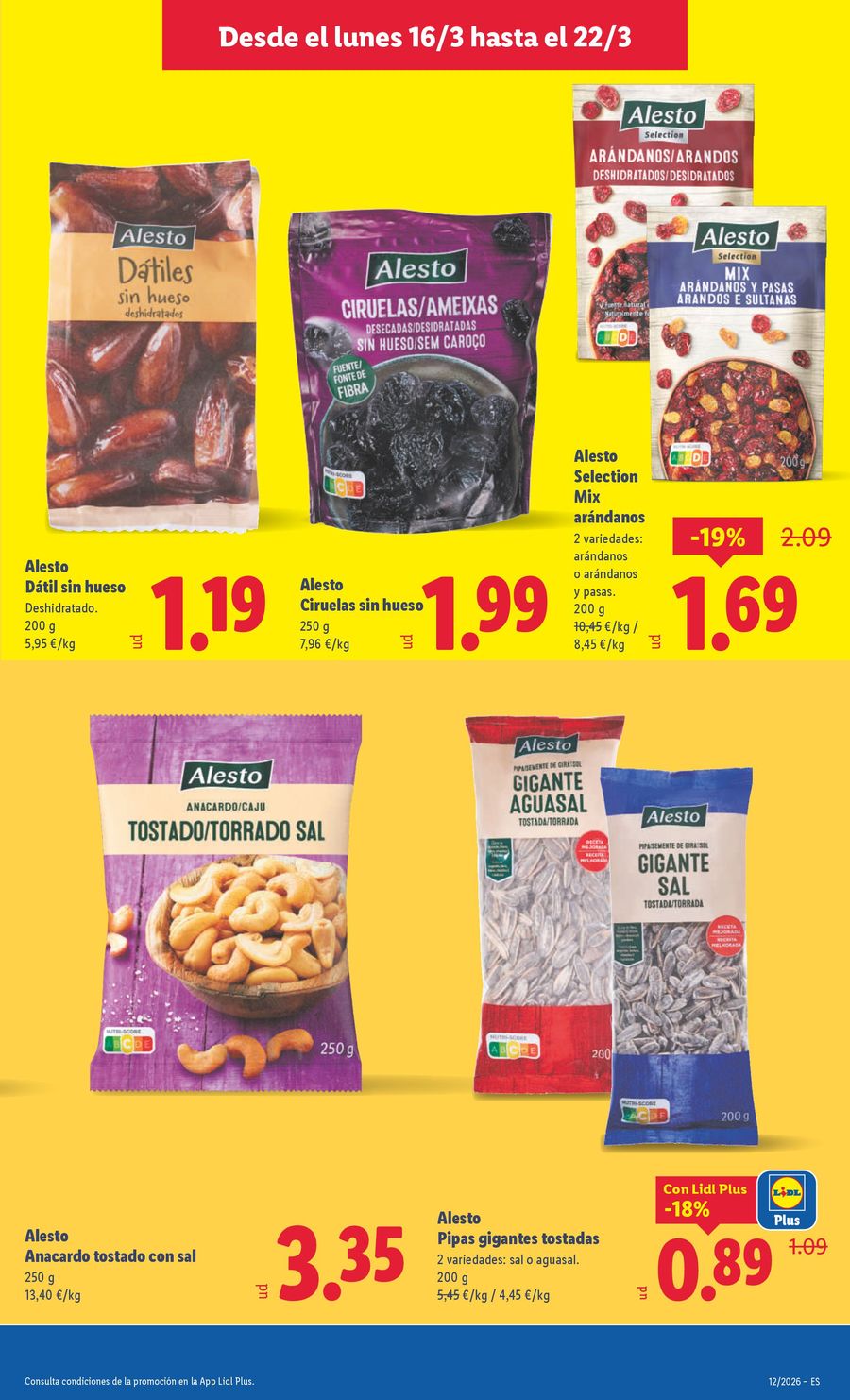 Ofertas de Lidl España de 16 a 22 marzo 2026 ofertas semanales