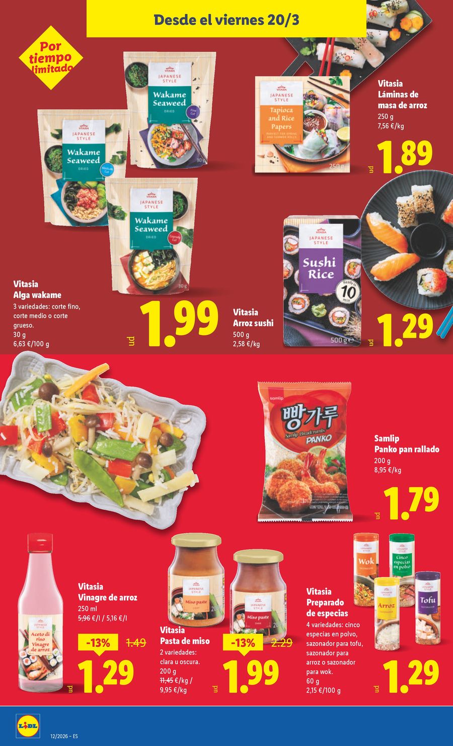 Ofertas de Lidl España de 16 a 22 marzo 2026 ofertas semanales