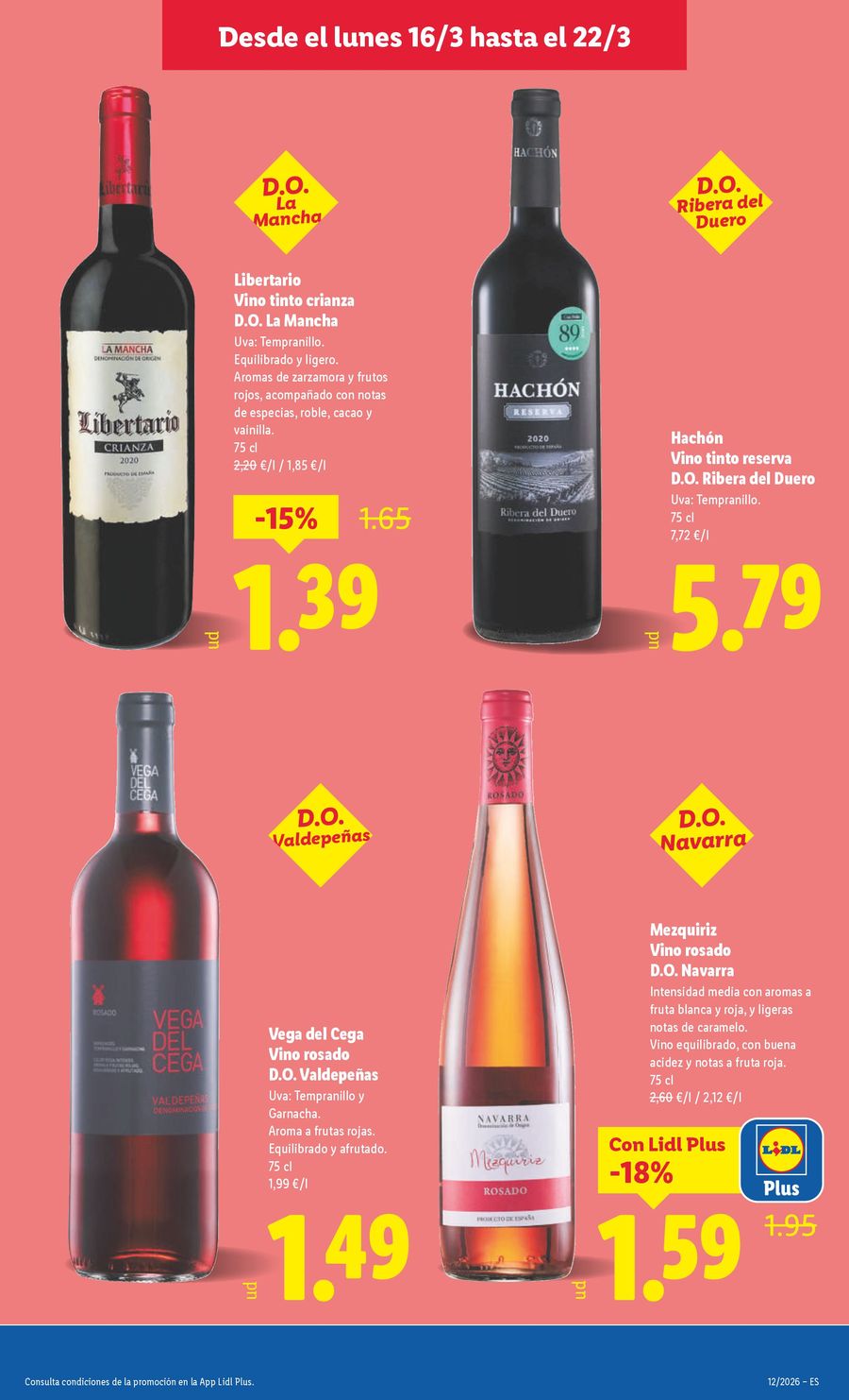 Ofertas de Lidl España de 16 a 22 marzo 2026 ofertas semanales
