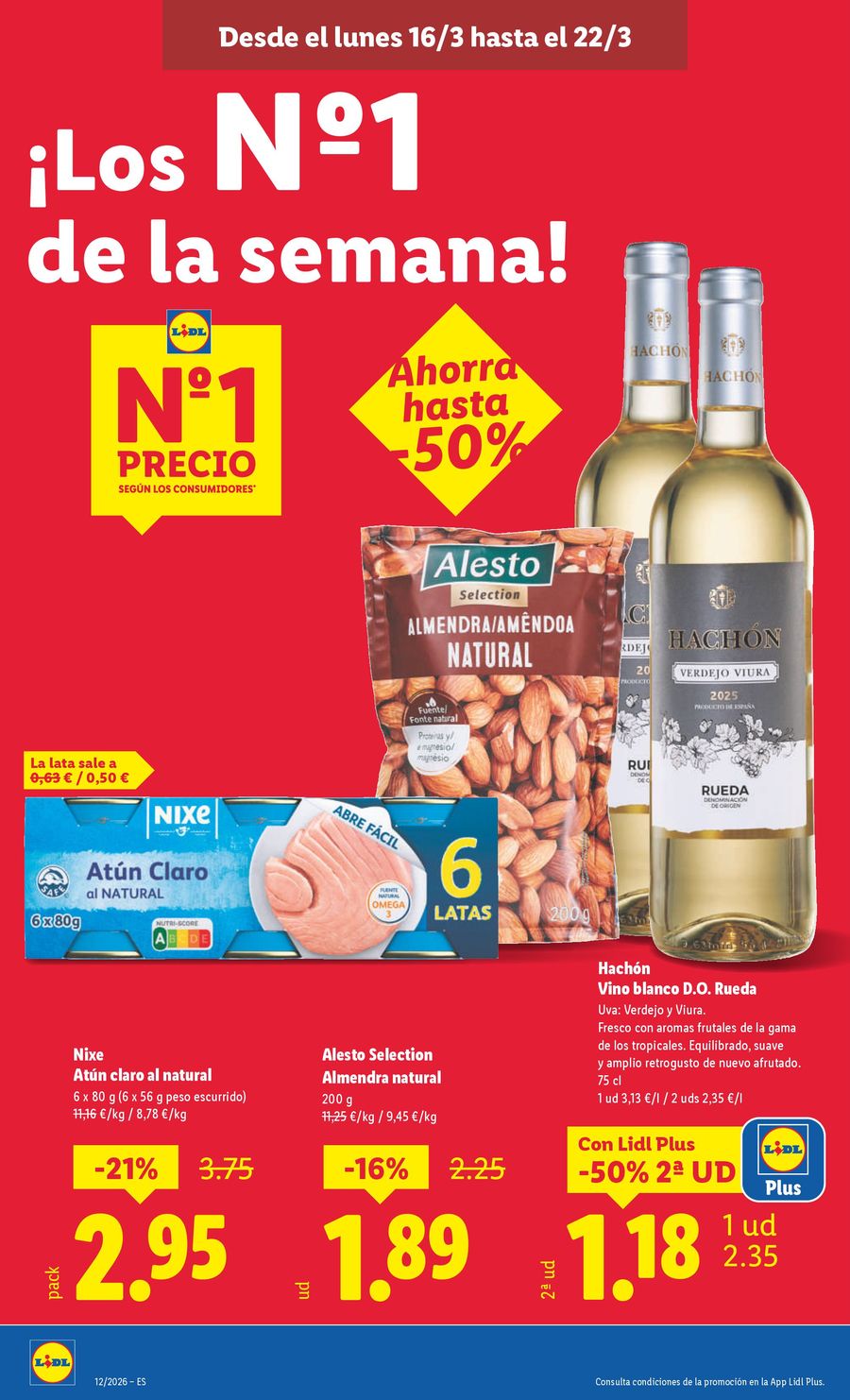 Ofertas de Lidl España de 16 a 22 marzo 2026 ofertas semanales