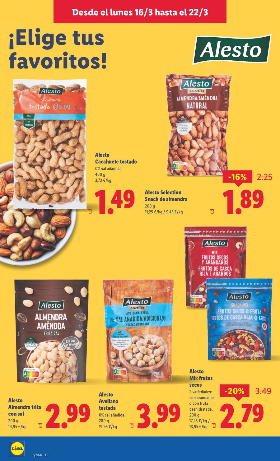 Ofertas de Lidl España de 16 a 22 marzo 2026 ofertas semanales
