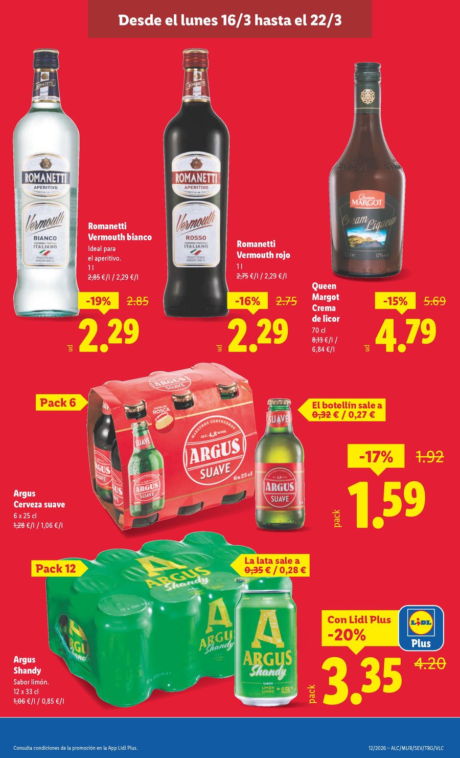 Ofertas de Lidl España de 16 a 22 marzo 2026 ofertas semanales