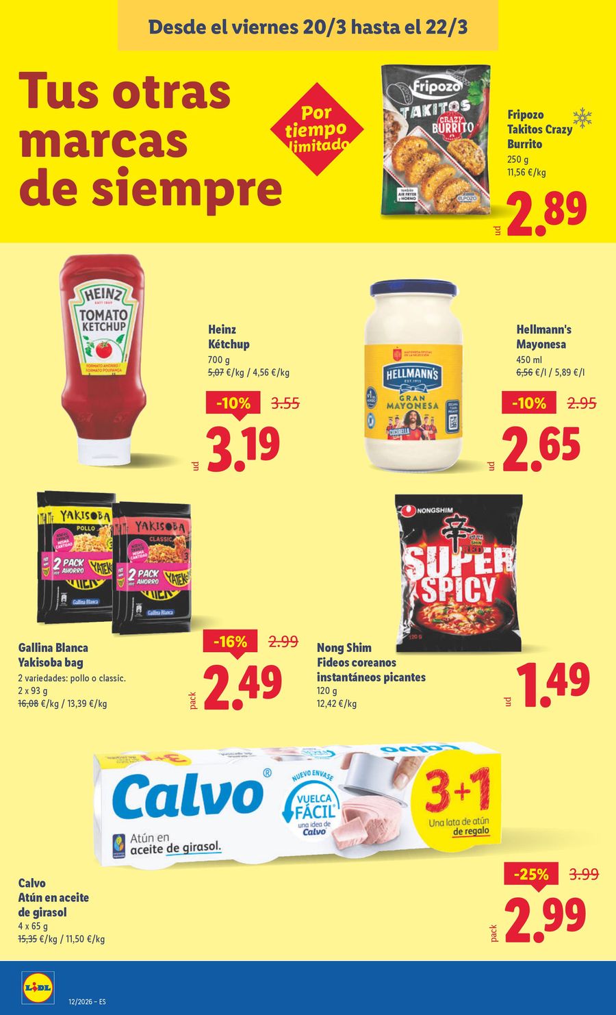 Ofertas de Lidl España de 16 a 22 marzo 2026 ofertas semanales