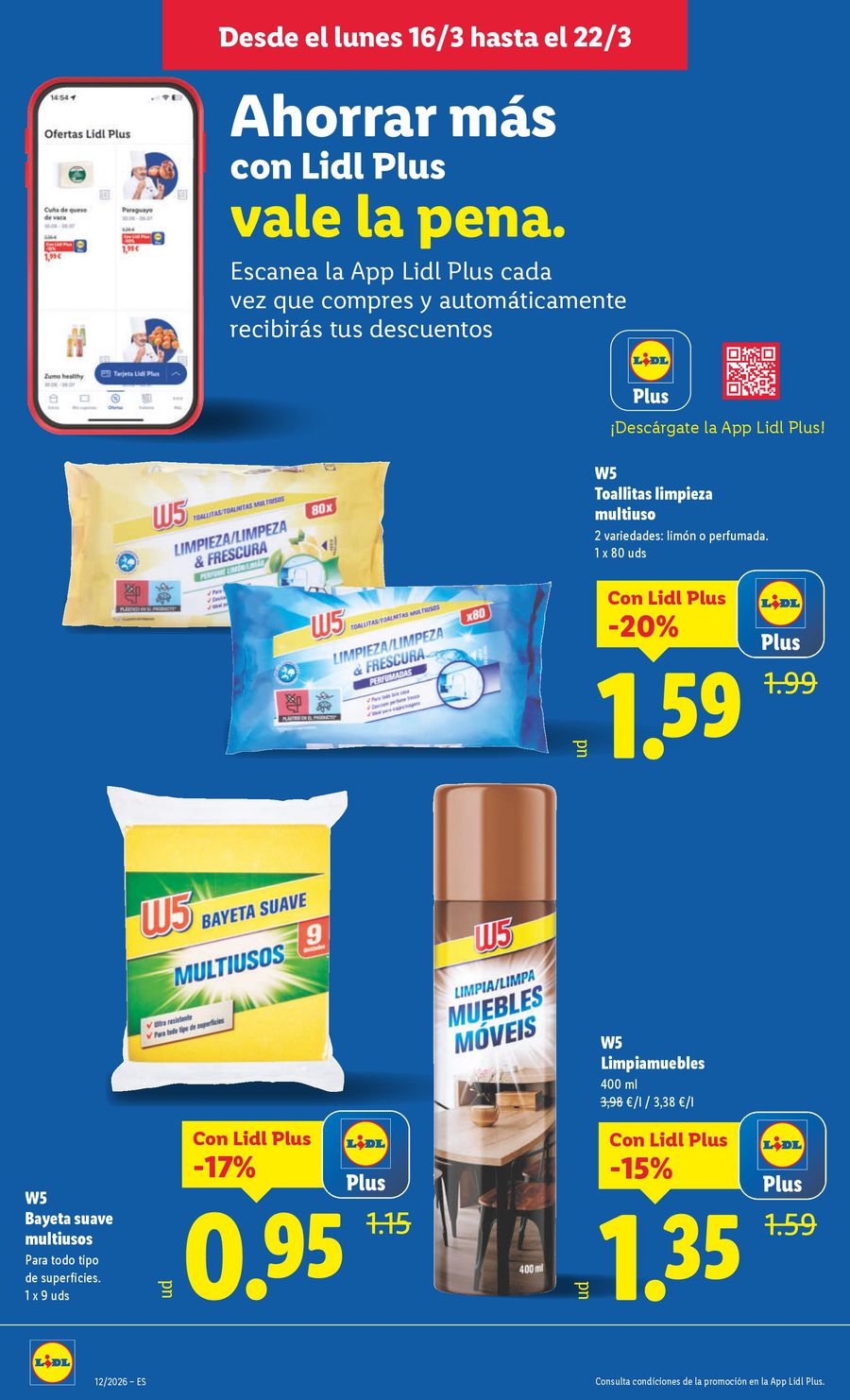 Ofertas de Lidl España de 16 a 22 marzo 2026 ofertas semanales