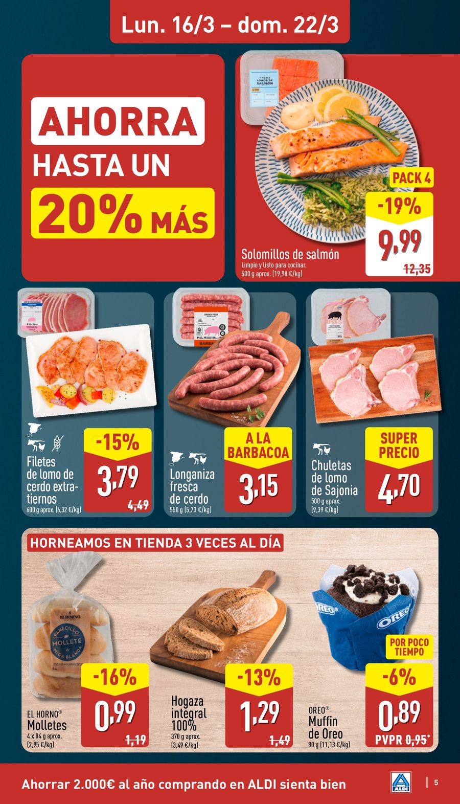 Offres ALDI Espagne de 16 à 22 mars 2026 Comme il coûte peu d'acheter bien !