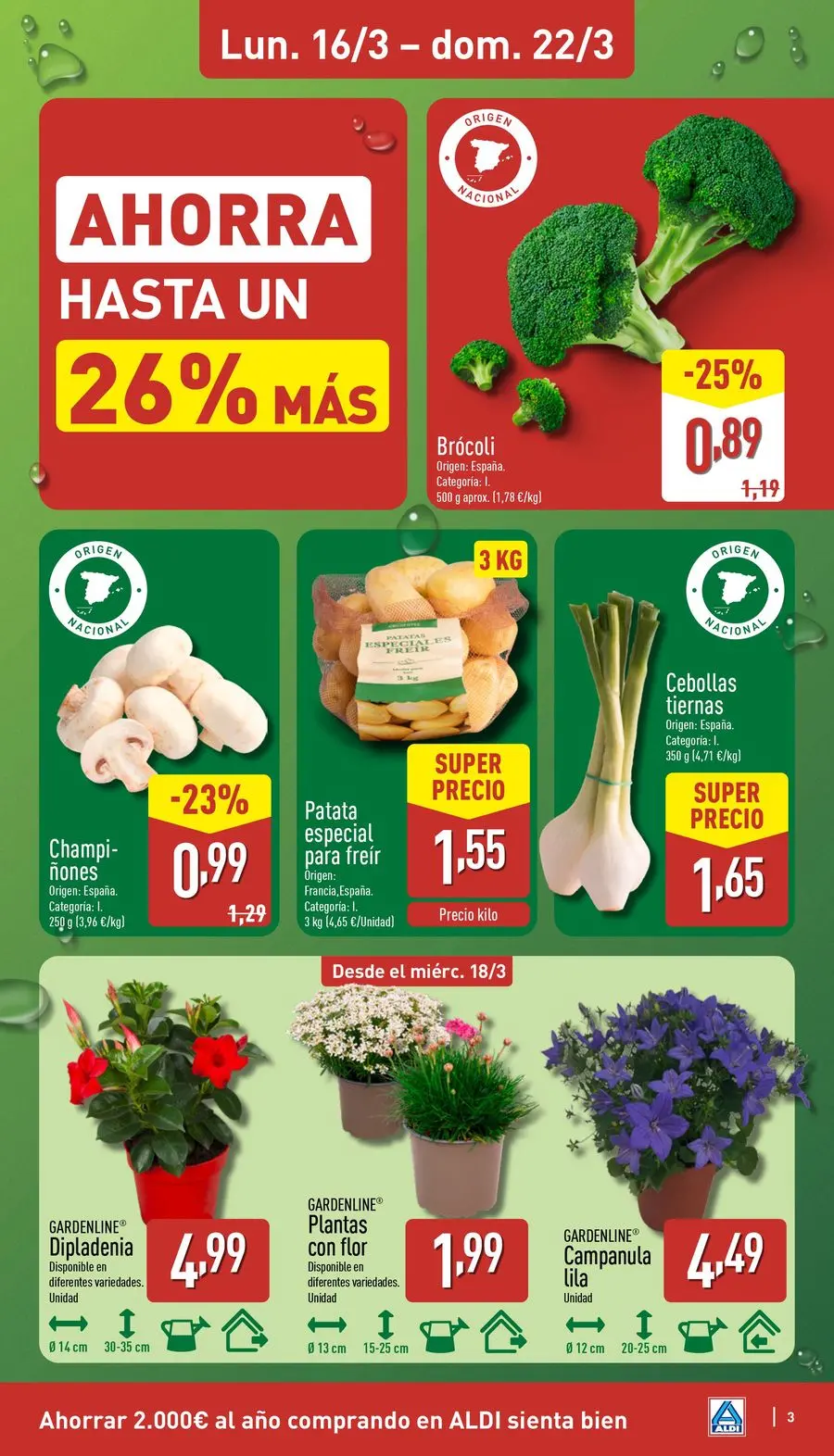 Offres ALDI Espagne de 16 à 22 mars 2026 Comme il coûte peu d'acheter bien !