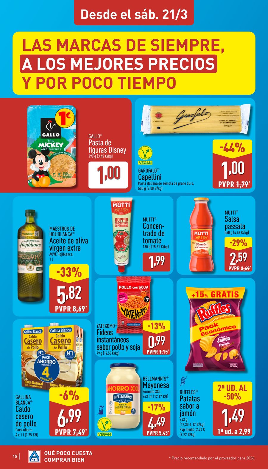 Offres ALDI Espagne de 16 à 22 mars 2026 Comme il coûte peu d'acheter bien !