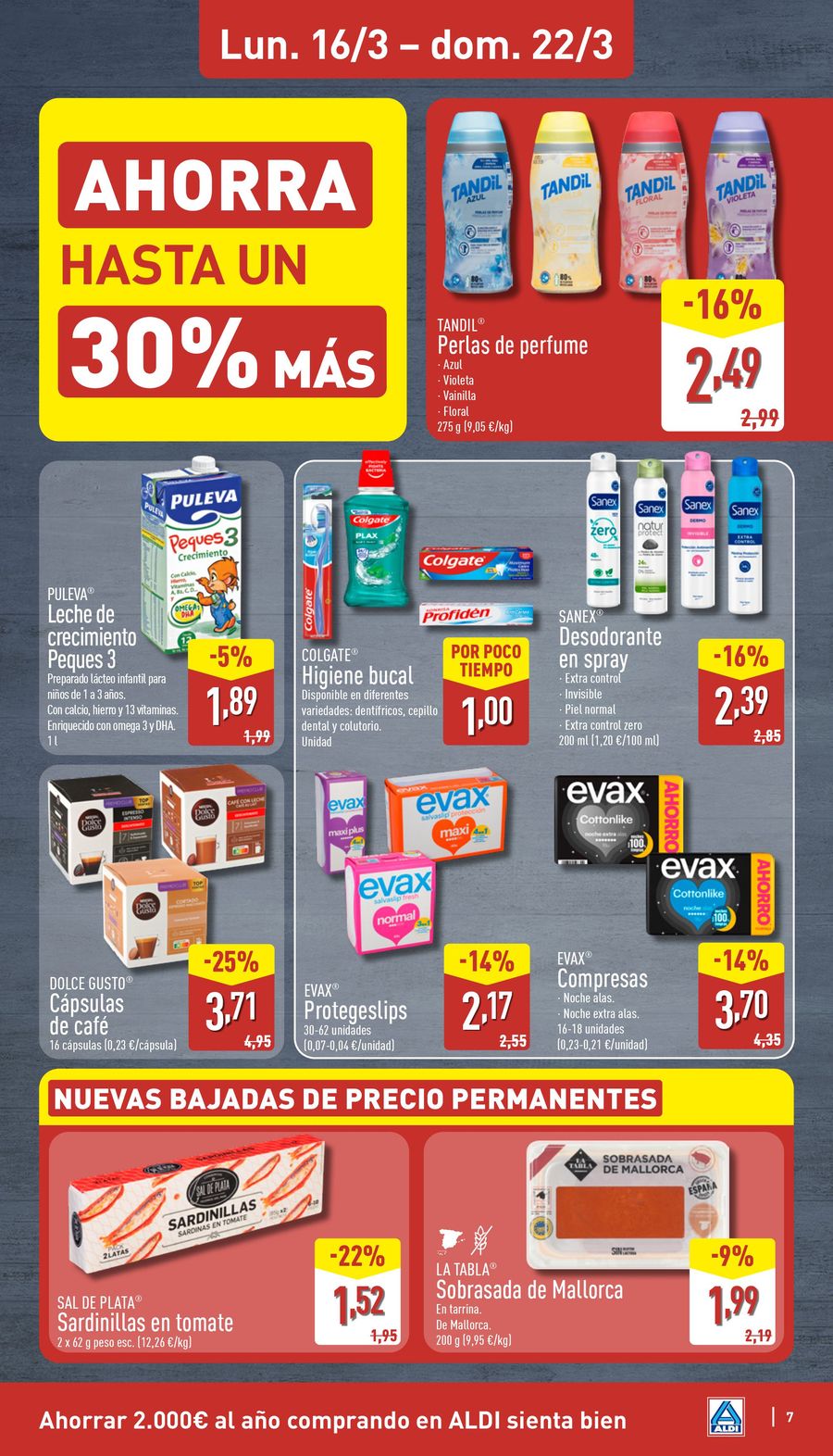 Offres ALDI Espagne de 16 à 22 mars 2026 Comme il coûte peu d'acheter bien !