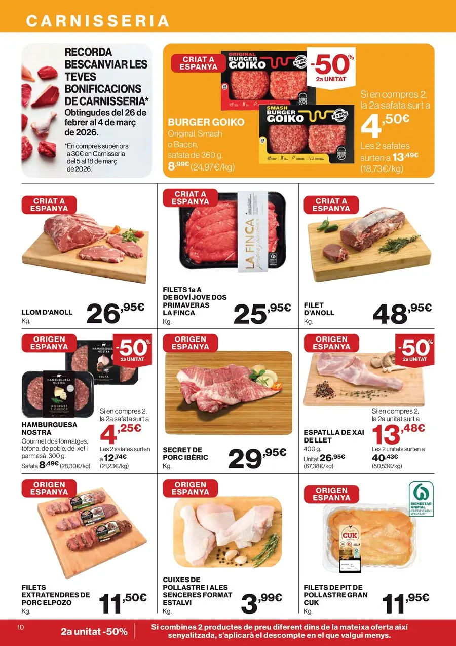 Hipercor Spain offers from 12 to 24 March 2026 -50% 2nd Unit on Thousands of Products