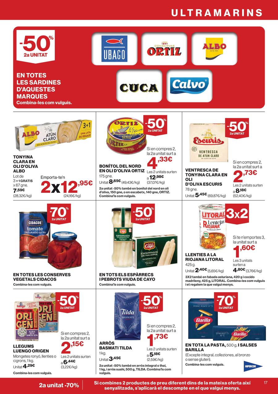 Hipercor Spain offers from 12 to 24 March 2026 -50% 2nd Unit on Thousands of Products