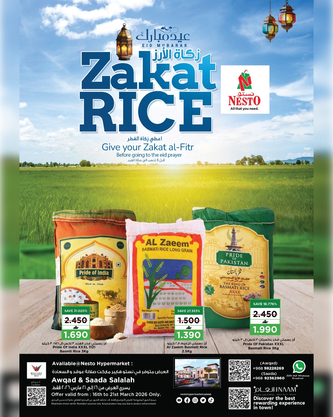Nesto offers in Salalah from 16 to 21 March 2026 Rice Zakat - Page 1