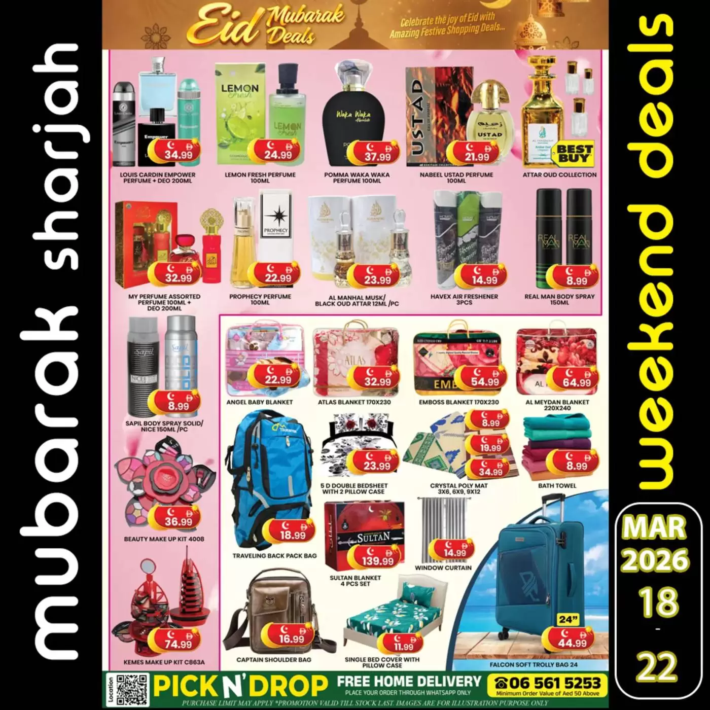 Al Mubarak offers in Sharjah from 18 to 22 March 2026 Eid Mubarak Offers