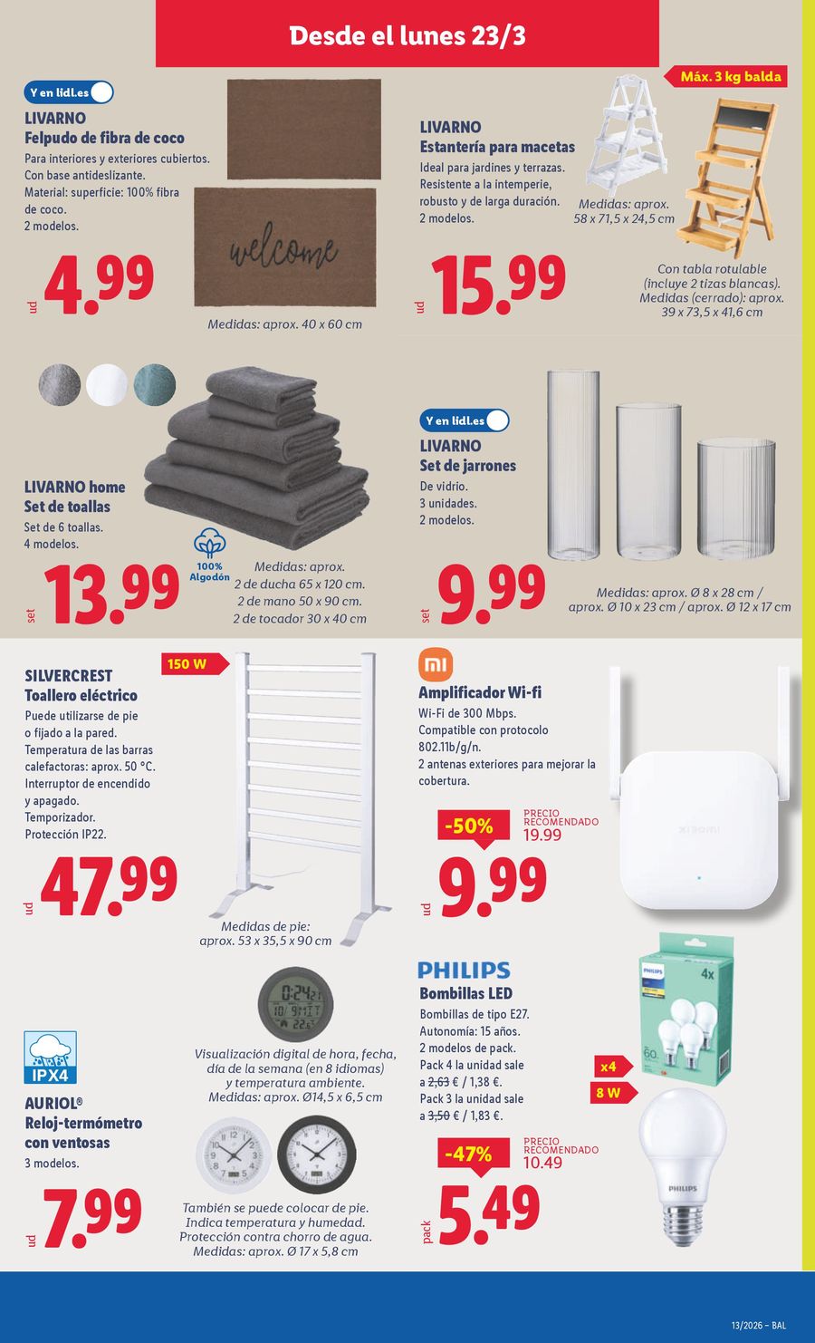 Lidl Spain offers from 23 to 29 March 2026 Bazaar Deals