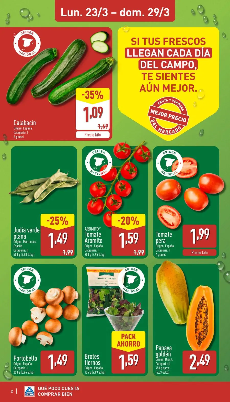 ALDI Spain offers from 23 to 29 March 2026 How little it costs to buy well!