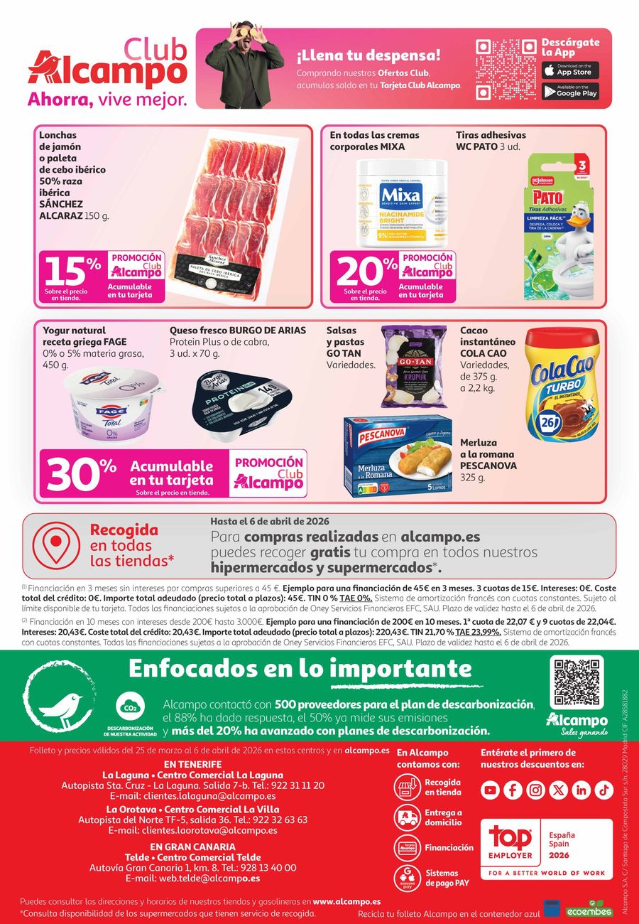 Ofertas de Alcampo España de 25 marzo a 6 abril 2026 2ª unidad -70%