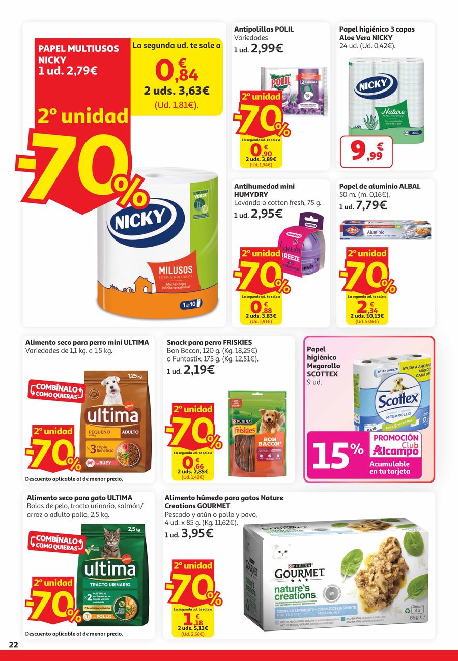 Ofertas de Alcampo España de 25 marzo a 6 abril 2026 2ª unidad -70%