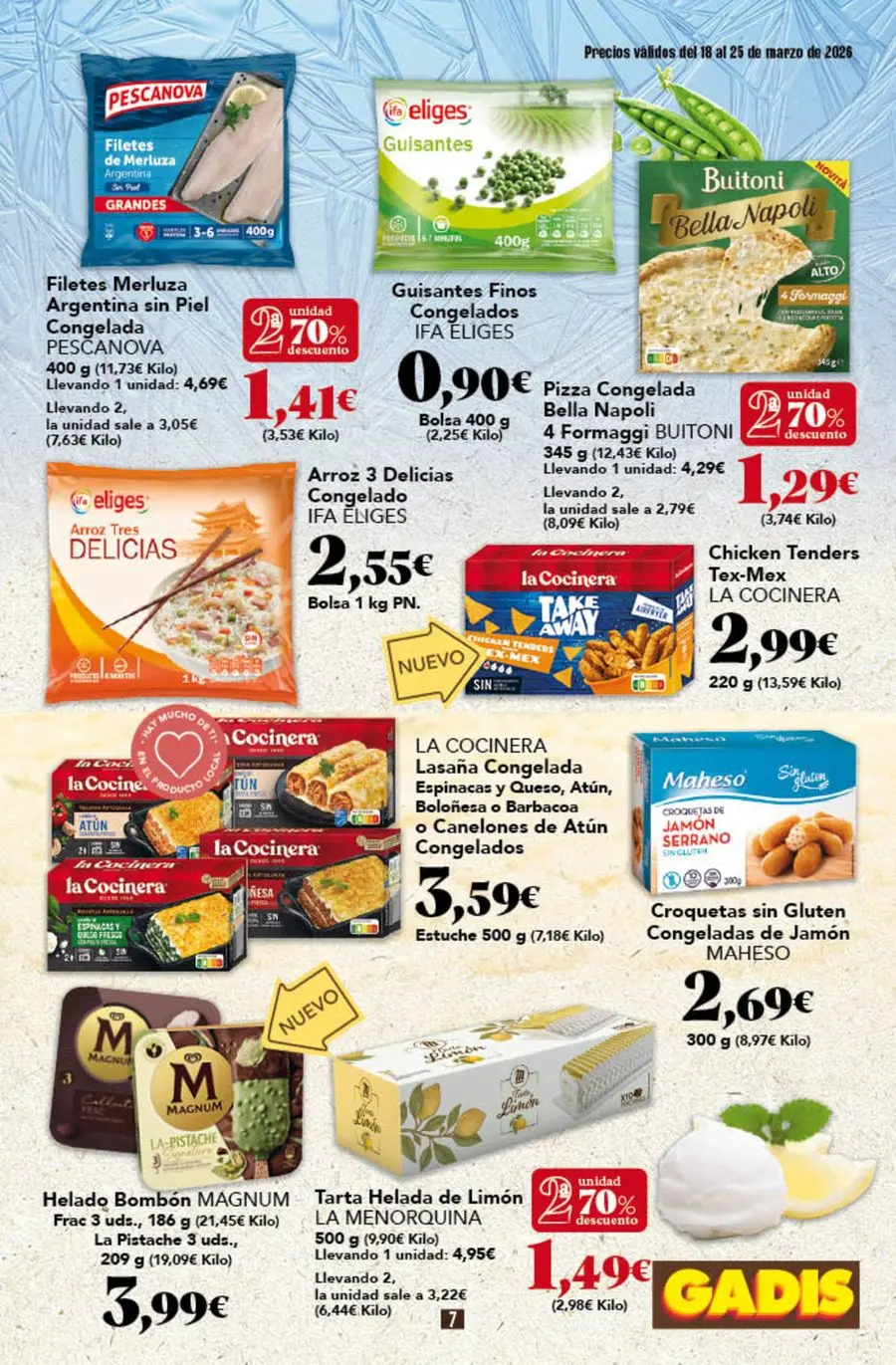 GADIS supermarket Spain offers from 18 to 25 March 2026 New prices