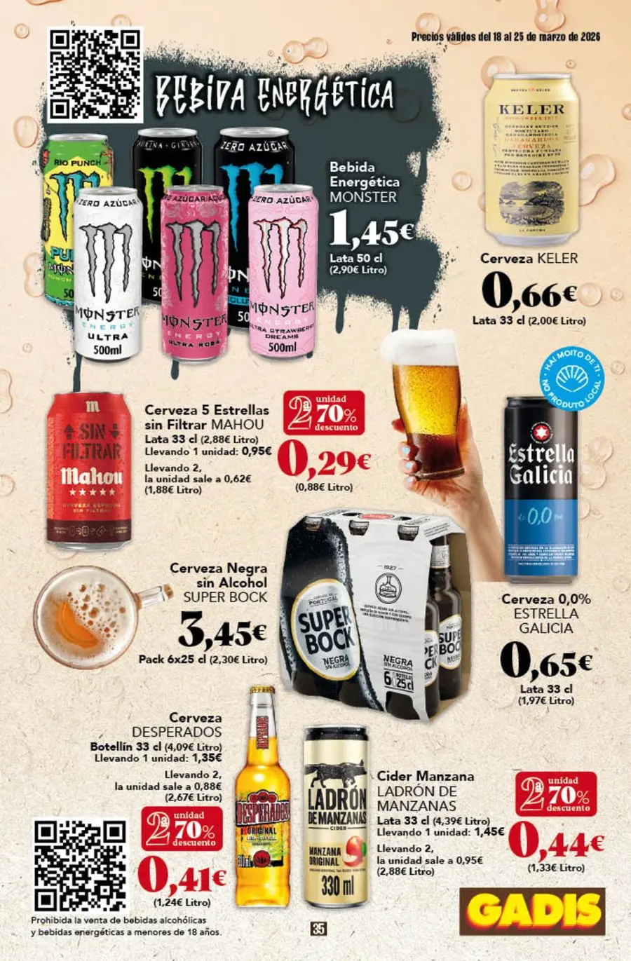 GADIS supermarket Spain offers from 18 to 25 March 2026 New prices