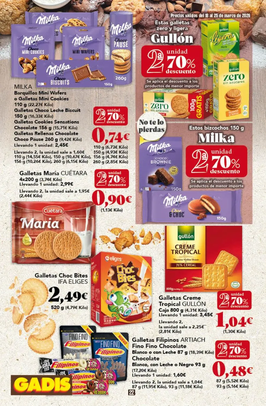 GADIS supermarket Spain offers from 18 to 25 March 2026 New prices