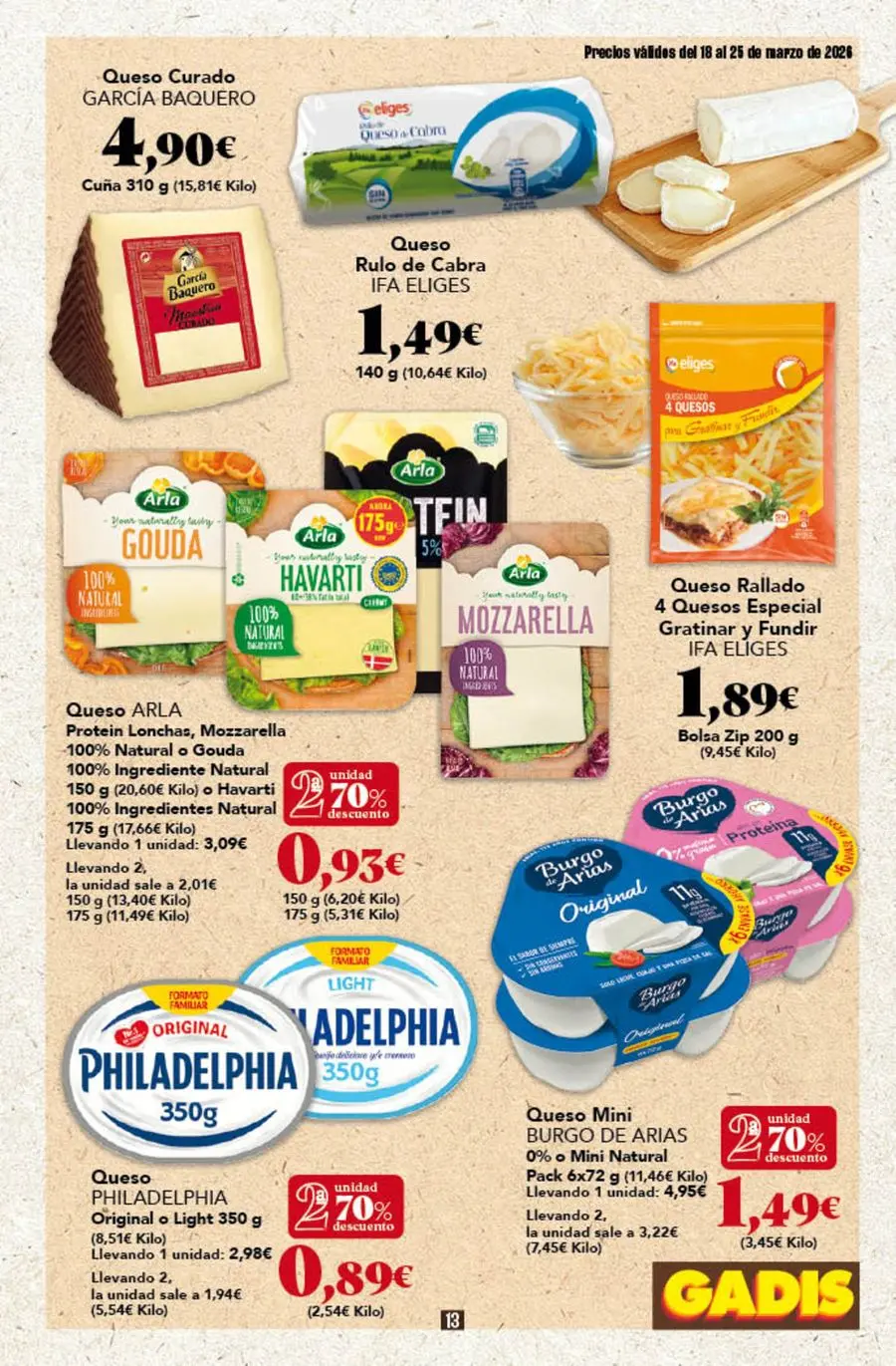 GADIS supermarket Spain offers from 18 to 25 March 2026 New prices
