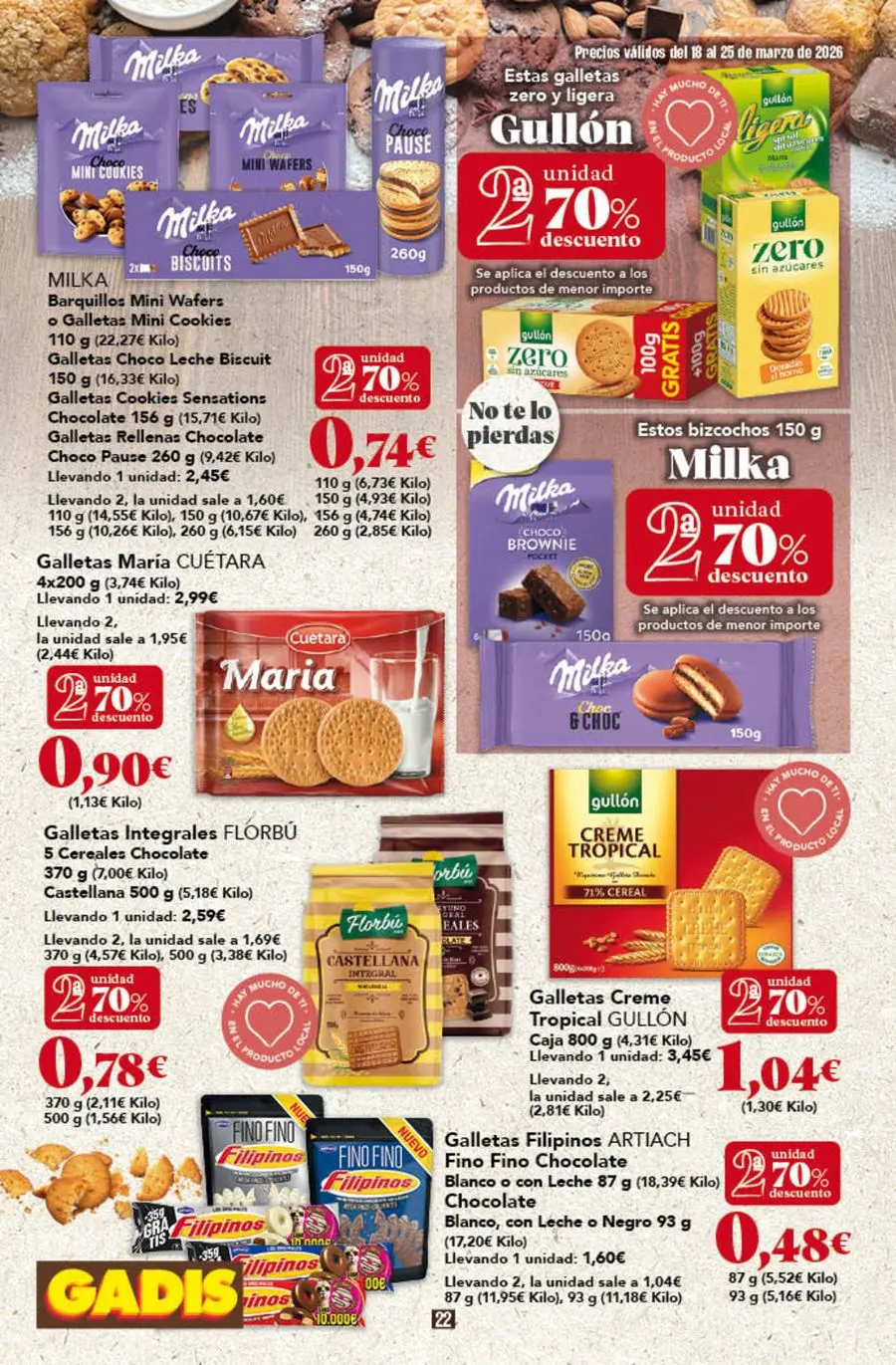 GADIS supermarket Spain offers from 18 to 25 March 2026 New prices