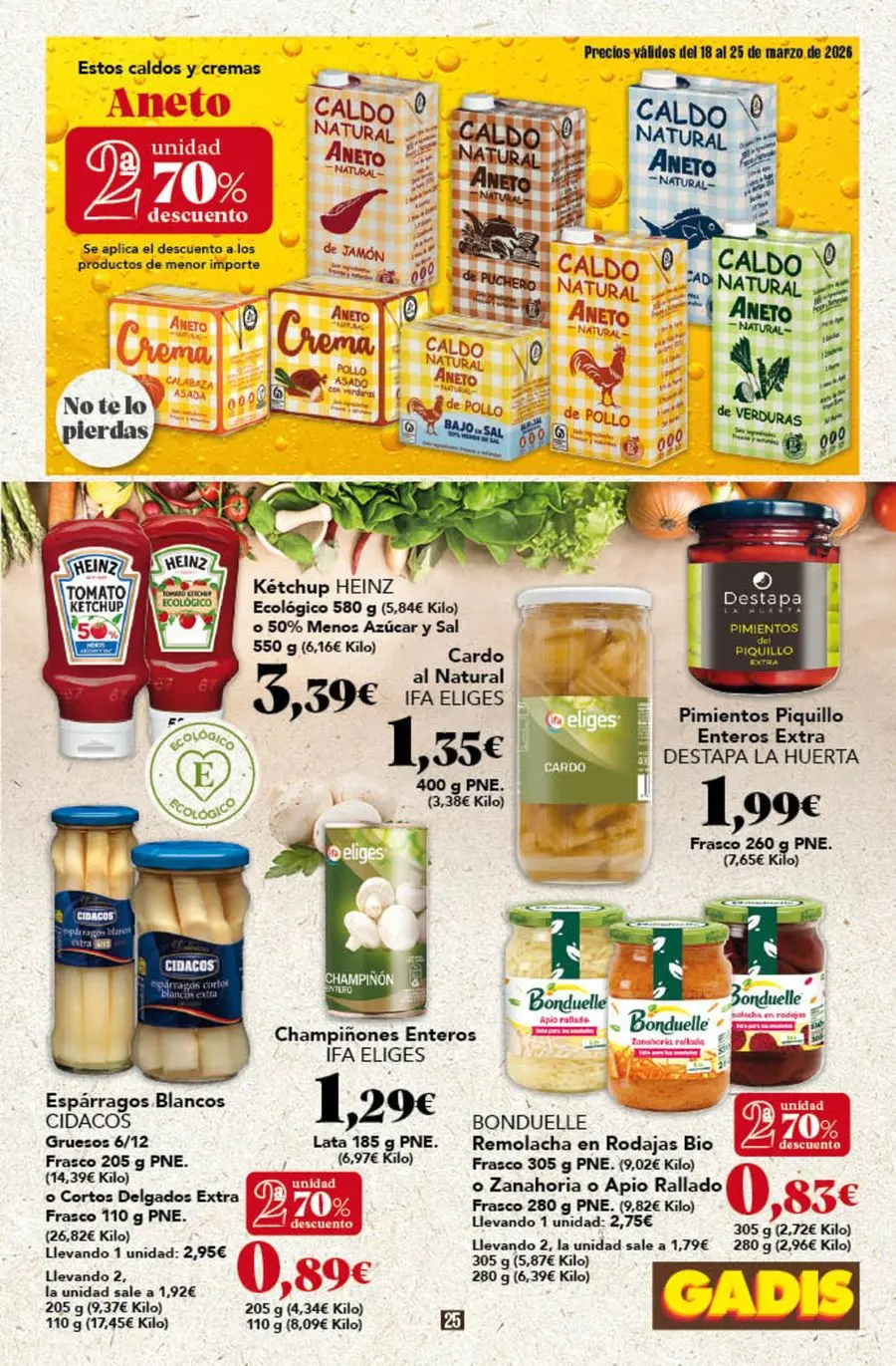 GADIS supermarket Spain offers from 18 to 25 March 2026 New prices