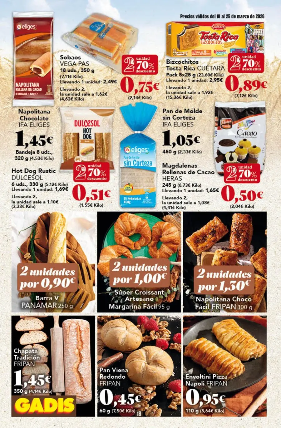 GADIS supermarket Spain offers from 18 to 25 March 2026 New prices