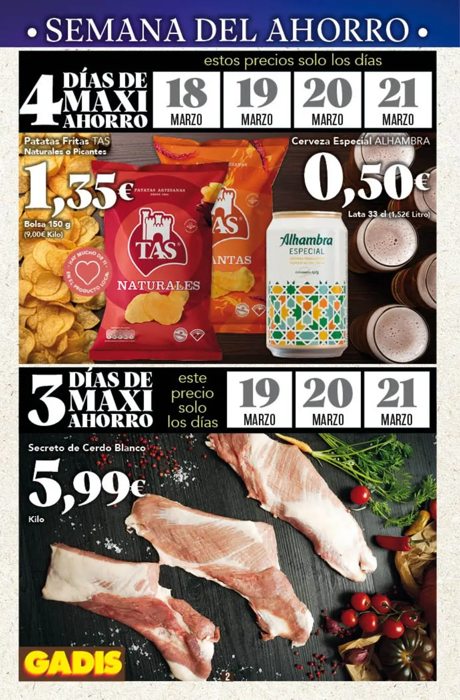GADIS supermarket Spain offers from 18 to 25 March 2026 New prices