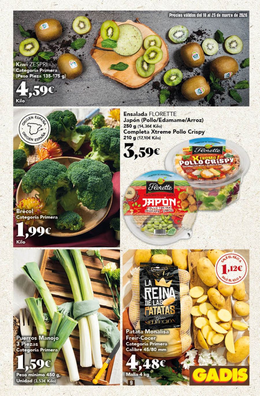 GADIS supermarket Spain offers from 18 to 25 March 2026 New prices