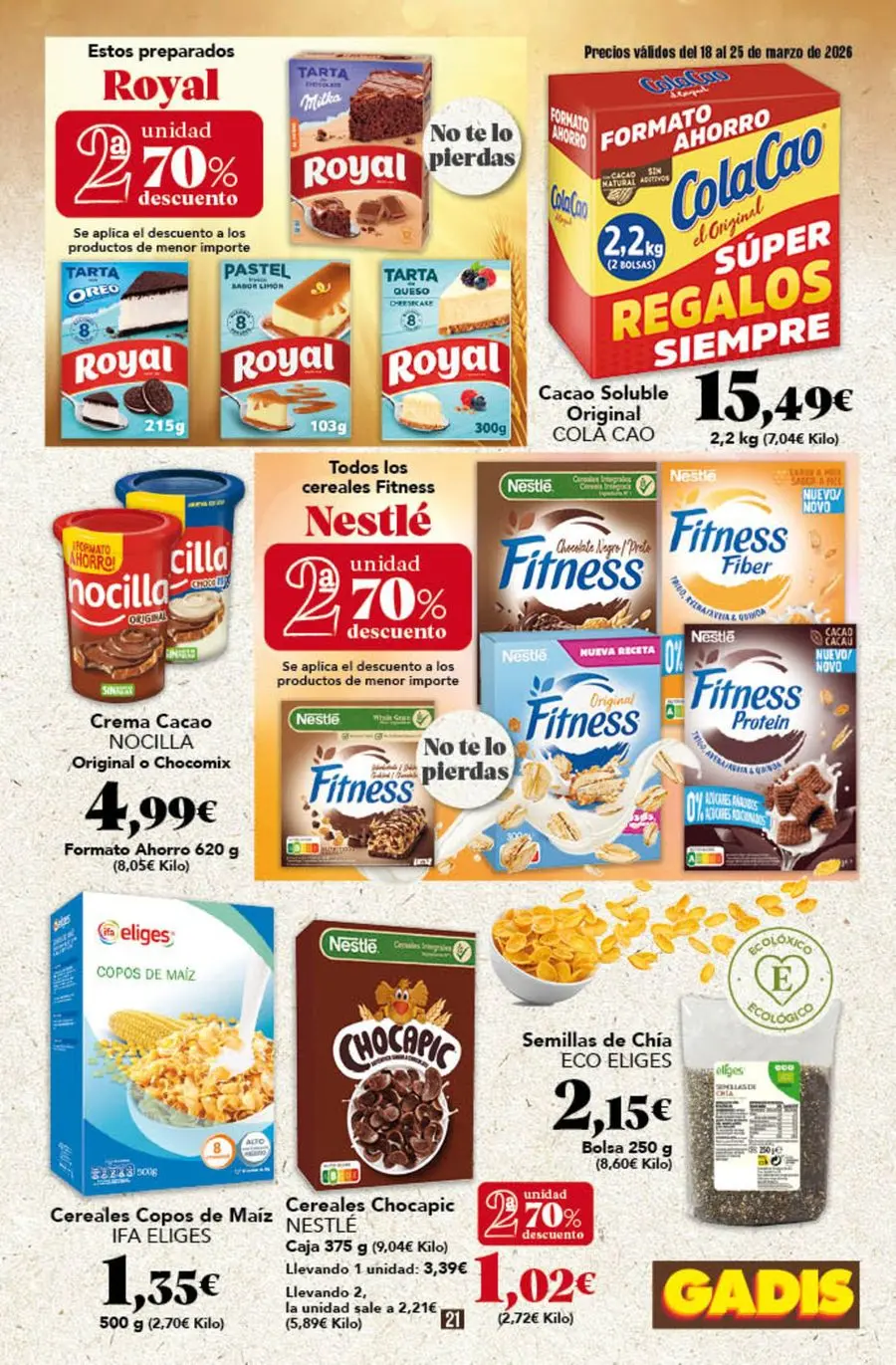 GADIS supermarket Spain offers from 18 to 25 March 2026 New prices