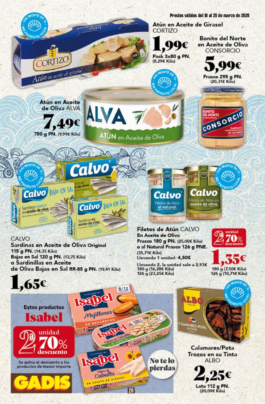 GADIS supermarket Spain offers from 18 to 25 March 2026 New prices