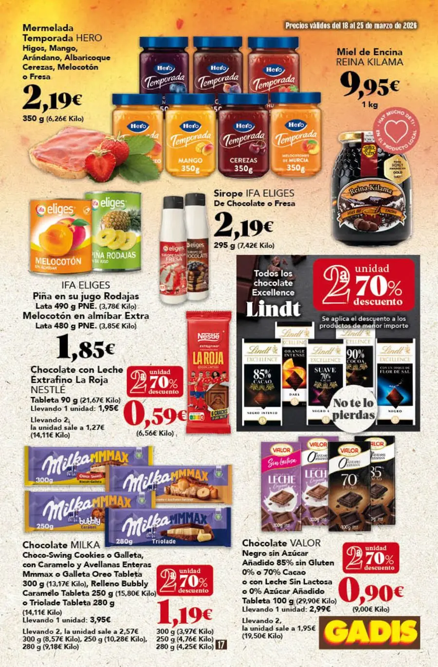 GADIS supermarket Spain offers from 18 to 25 March 2026 New prices