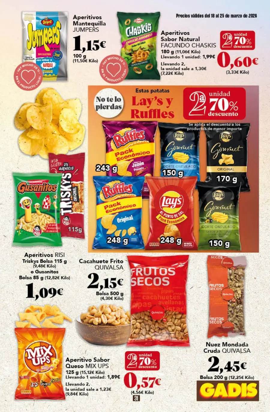 GADIS supermarket Spain offers from 18 to 25 March 2026 New prices
