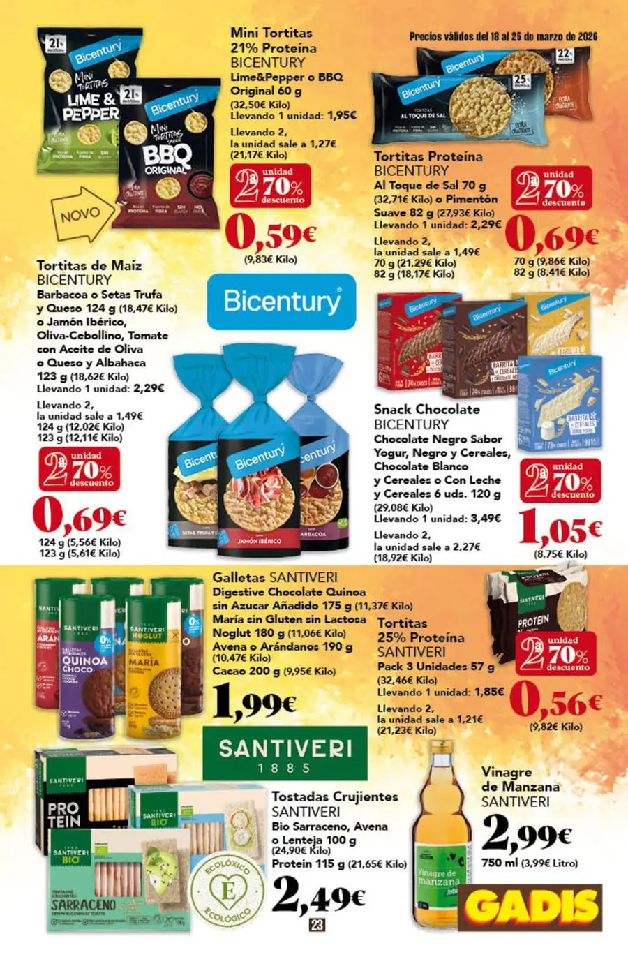GADIS supermarket Spain offers from 18 to 25 March 2026 New prices