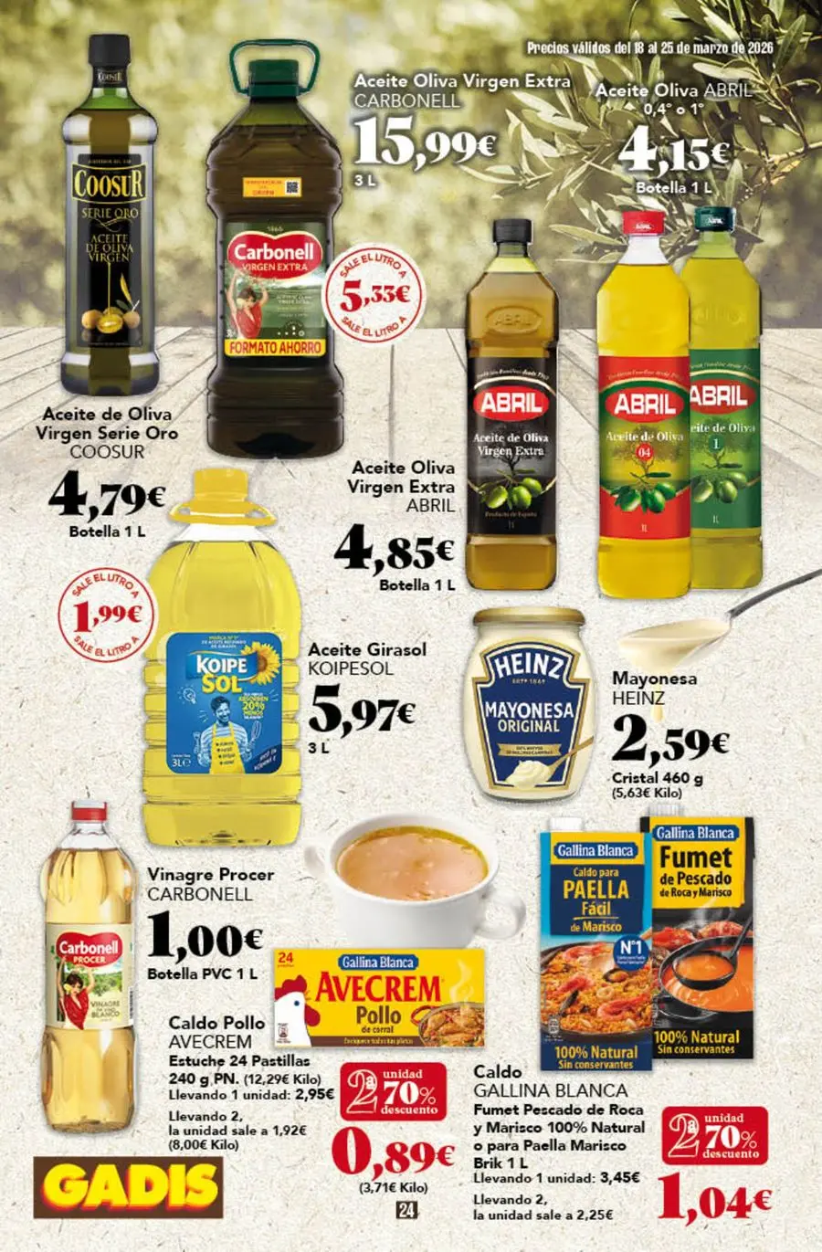 GADIS supermarket Spain offers from 18 to 25 March 2026 New prices