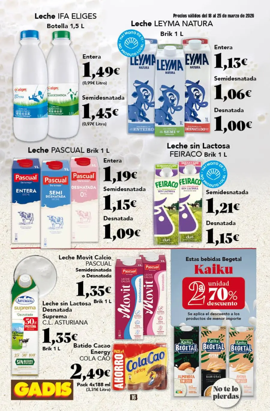 GADIS supermarket Spain offers from 18 to 25 March 2026 New prices