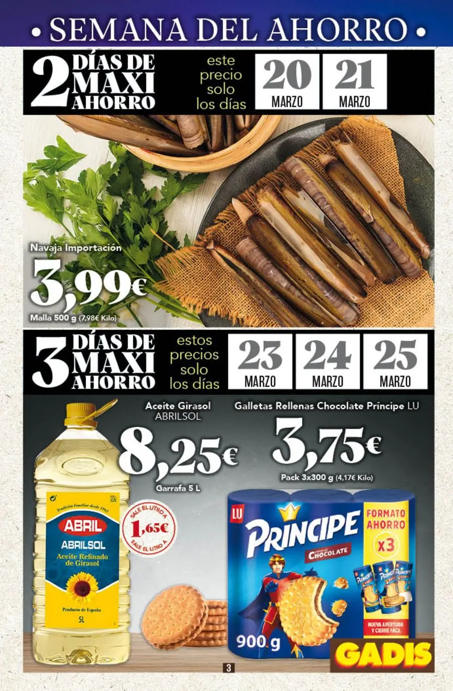 GADIS supermarket Spain offers from 18 to 25 March 2026 New prices