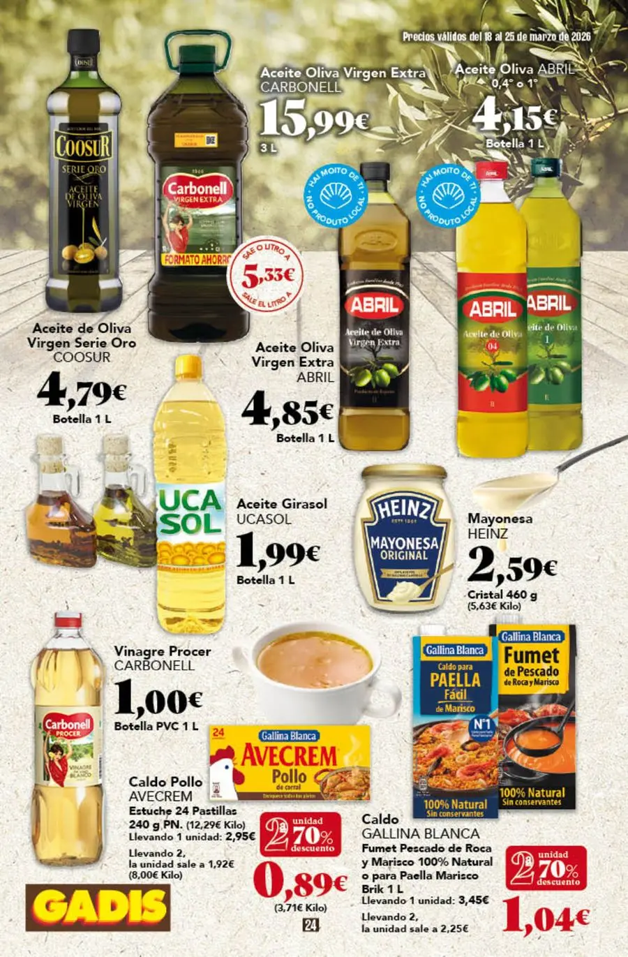 GADIS supermarket Spain offers from 18 to 25 March 2026 New prices