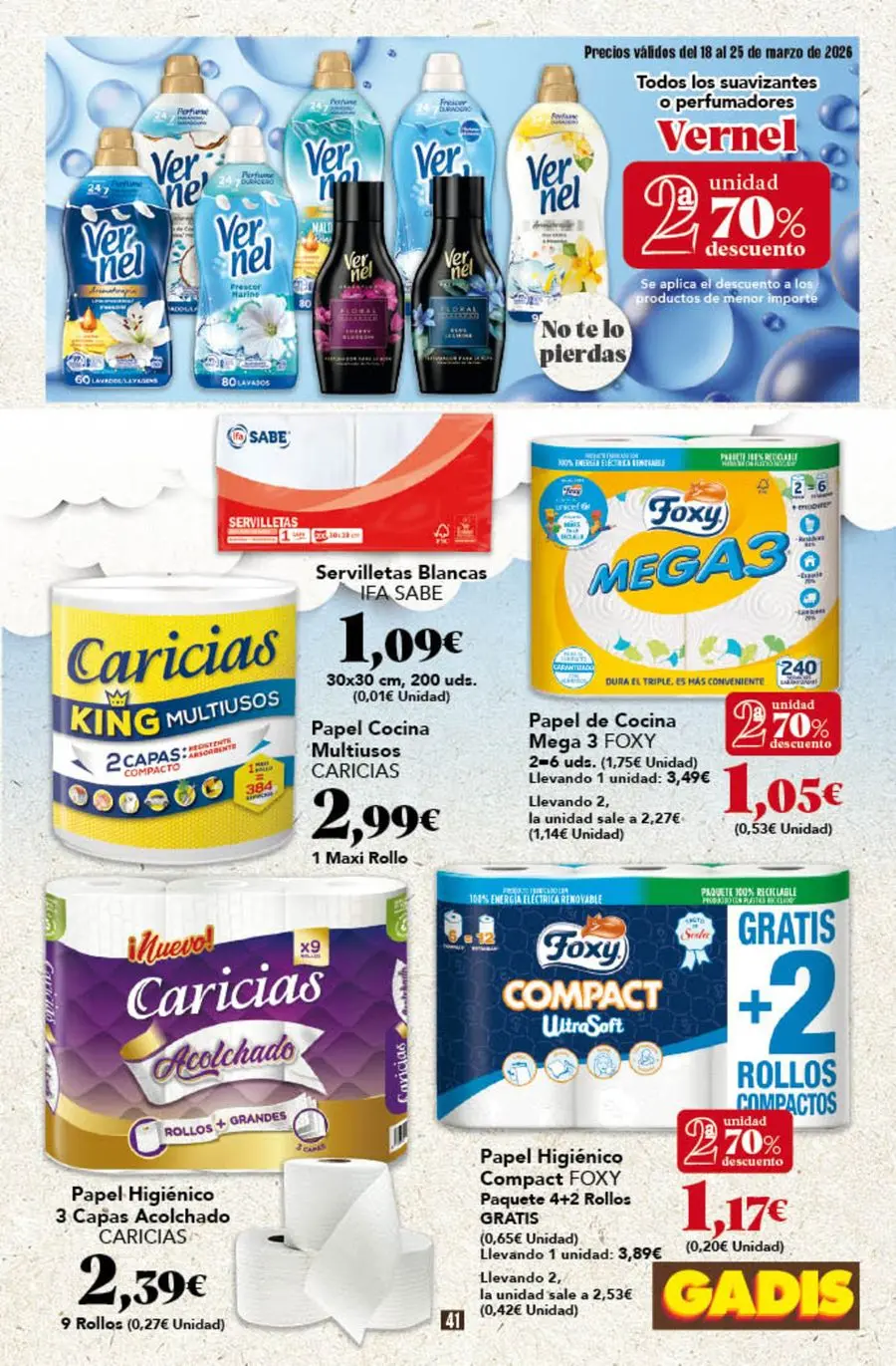 GADIS supermarket Spain offers from 18 to 25 March 2026 New prices