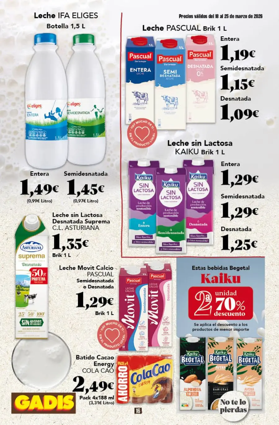 GADIS supermarket Spain offers from 18 to 25 March 2026 New prices