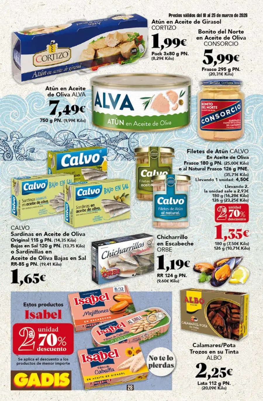 GADIS supermarket Spain offers from 18 to 25 March 2026 New prices