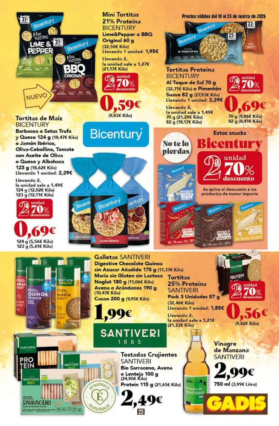 GADIS supermarket Spain offers from 18 to 25 March 2026 New prices