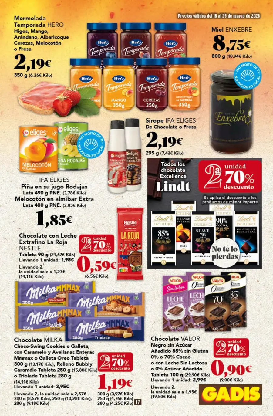GADIS supermarket Spain offers from 18 to 25 March 2026 New prices
