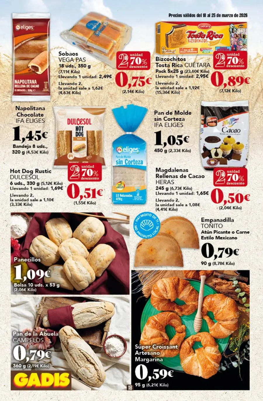 GADIS supermarket Spain offers from 18 to 25 March 2026 New prices