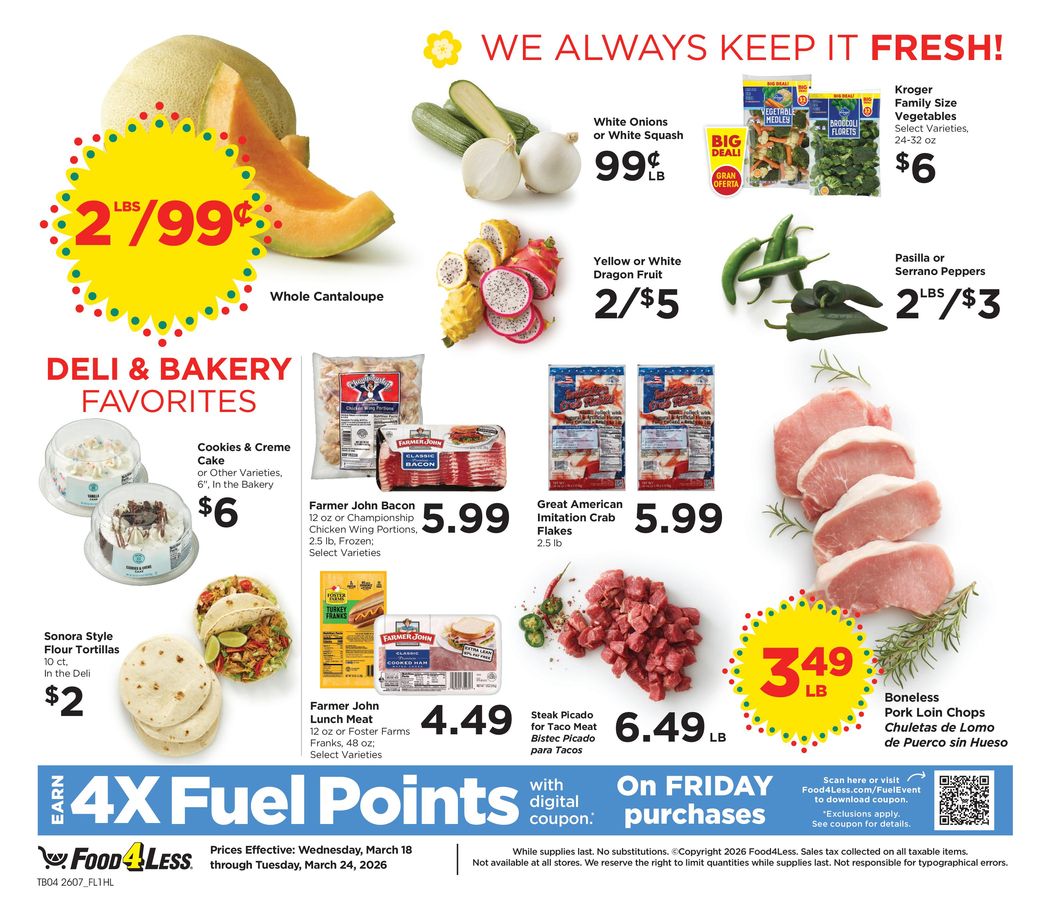 Offres Food 4 Less États-Unis de 18 à 24 mars 2026 Offres spéciales pour vous
