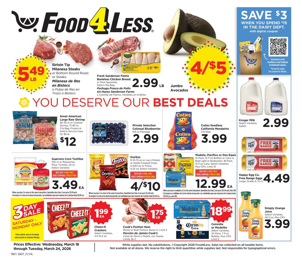 Ofertas de Food 4 Less Estados Unidos de 18 a 24 marzo 2026 Ofertas especiales para ti - Food 4 Less - Estados Unidos - 18 marzo 2026 – 24 marzo 2026 - Página 1