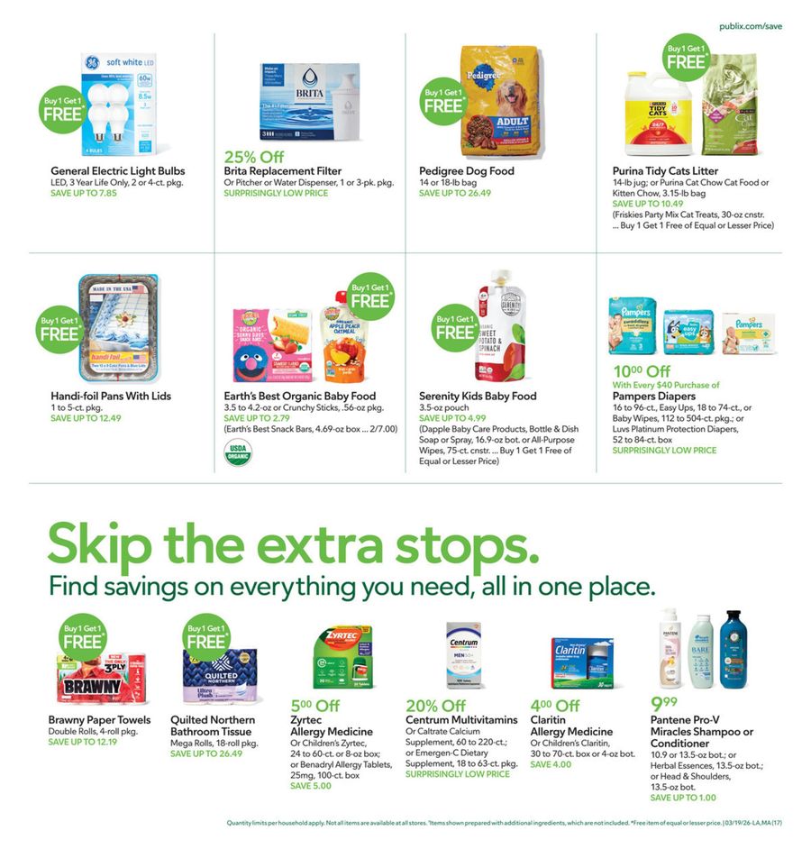 Offres Publix États-Unis de 19 à 25 mars 2026 Offres et bonnes affaires exclusives